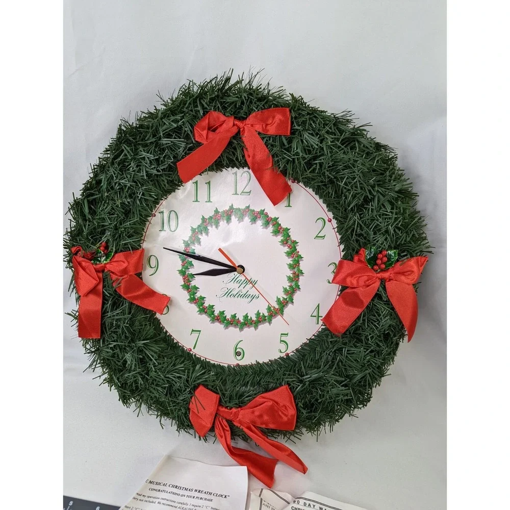 Christmas Wreath Musical Clock Emson‎ 1999 Works